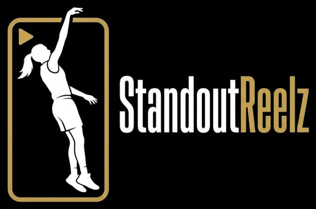 StandoutReelz logo: a player's fadeaway jump shot breaking out of a gold video frame